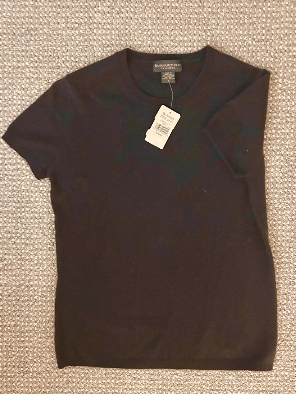 NEW Small Cashmere Banana Republic Knit Short Sleeve Tee Shirt Top Sweater NWT